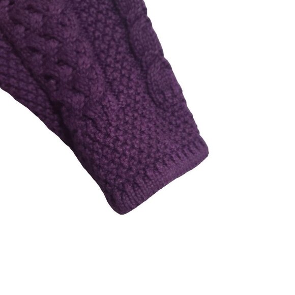 LL Bean red burgundy knit button up sweater, womans large petite - Picture 4 of 5